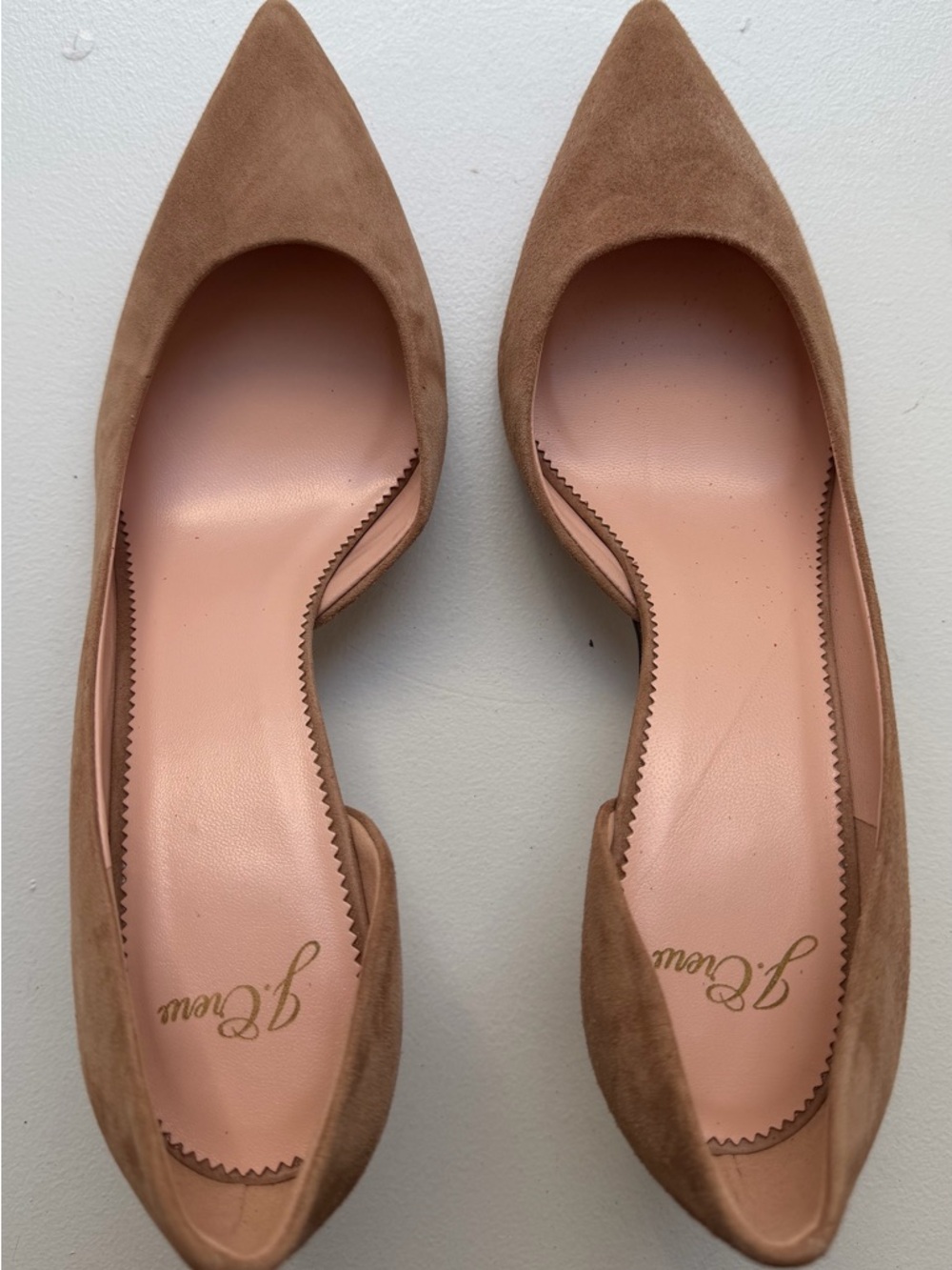 J. Crew Lucie Tan Suede Pointed-Toe Heels